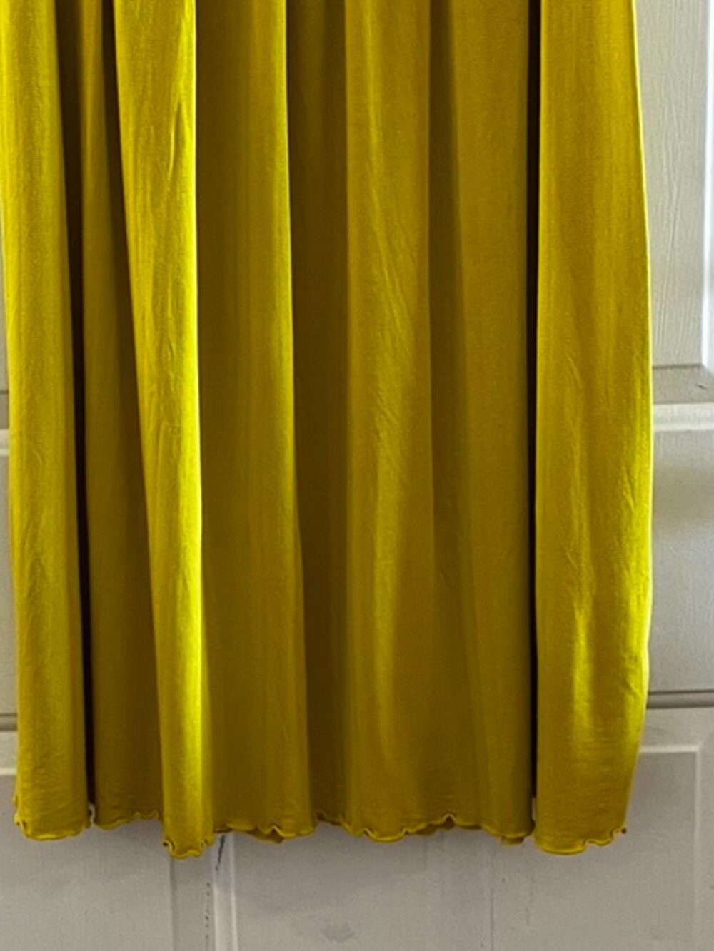 Gudrun Sjoden Woman's Yellow Ribbed Stretch Minimalist Maxi Skirt sz Lr - Picture 7 of 8
